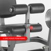XMARK Heavy Duty Adjustable Rotary Leg Extension and Curl Machine Features A 12 Position Adjustable Thigh Pad and 20 Position Adjustable Press Arm view 4