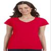 Gildan Softstyle Junior Fit V-Neck T-Shirt Navy Large view 2