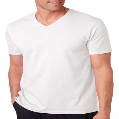 Gildan Softstyle Junior Fit V-Neck T-Shirt White Large