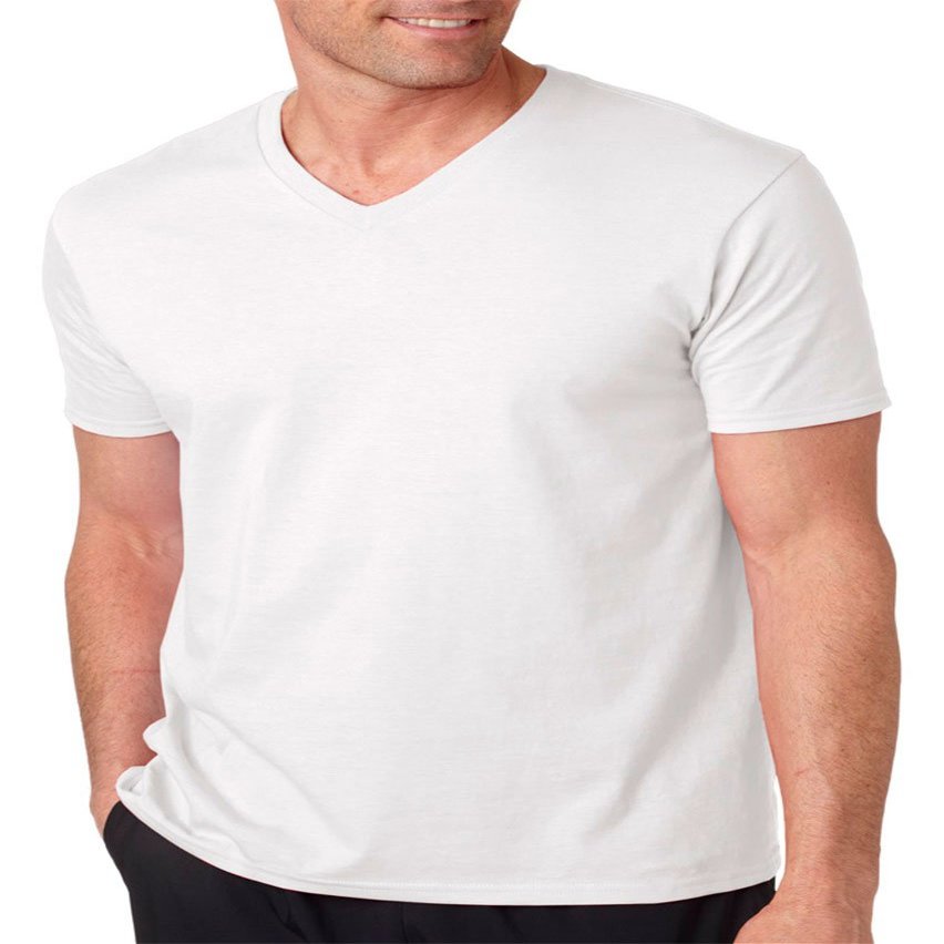Gildan Softstyle Junior Fit V-Neck T-Shirt White Large