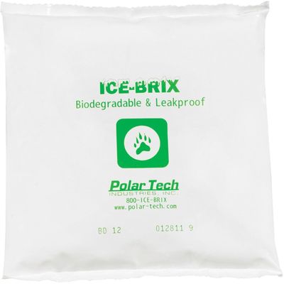 ICE-BRIX Leakproof Cold Packs, 6" x 6" x 1", Food Safe (Case of 48)", White