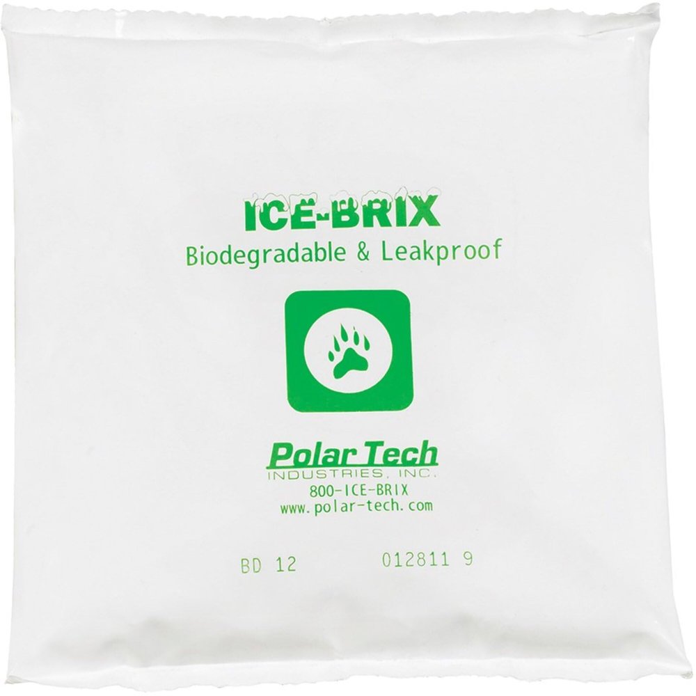 ICE-BRIX Leakproof Cold Packs, 6" x 6" x 1", Food Safe (Case of 48)", White