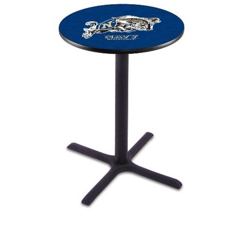 Holland Bar Stool Co. L211-42" Black Wrinkle US Naval Academy (Navy) Pub Table