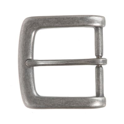 1 1/2" (38 mm) Nickel Free Single Prong Square Belt Buckle, Antique Silver