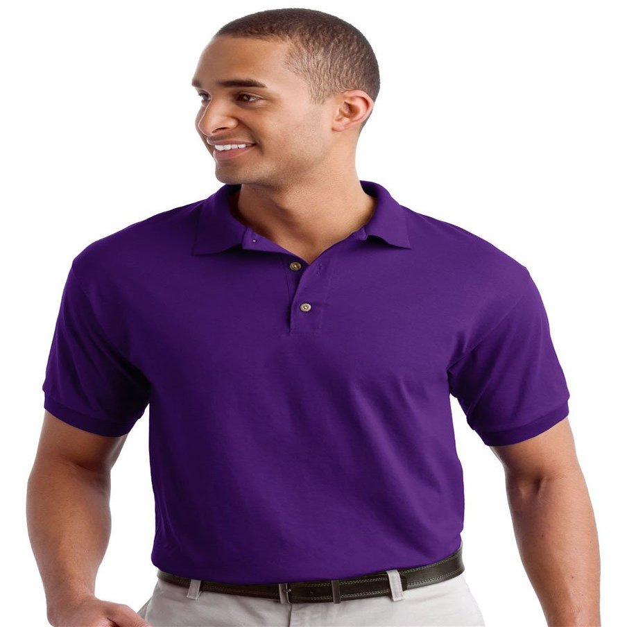 Gildan DryBlend 6 oz, 50/50 Jersey Polo, Large, Purple