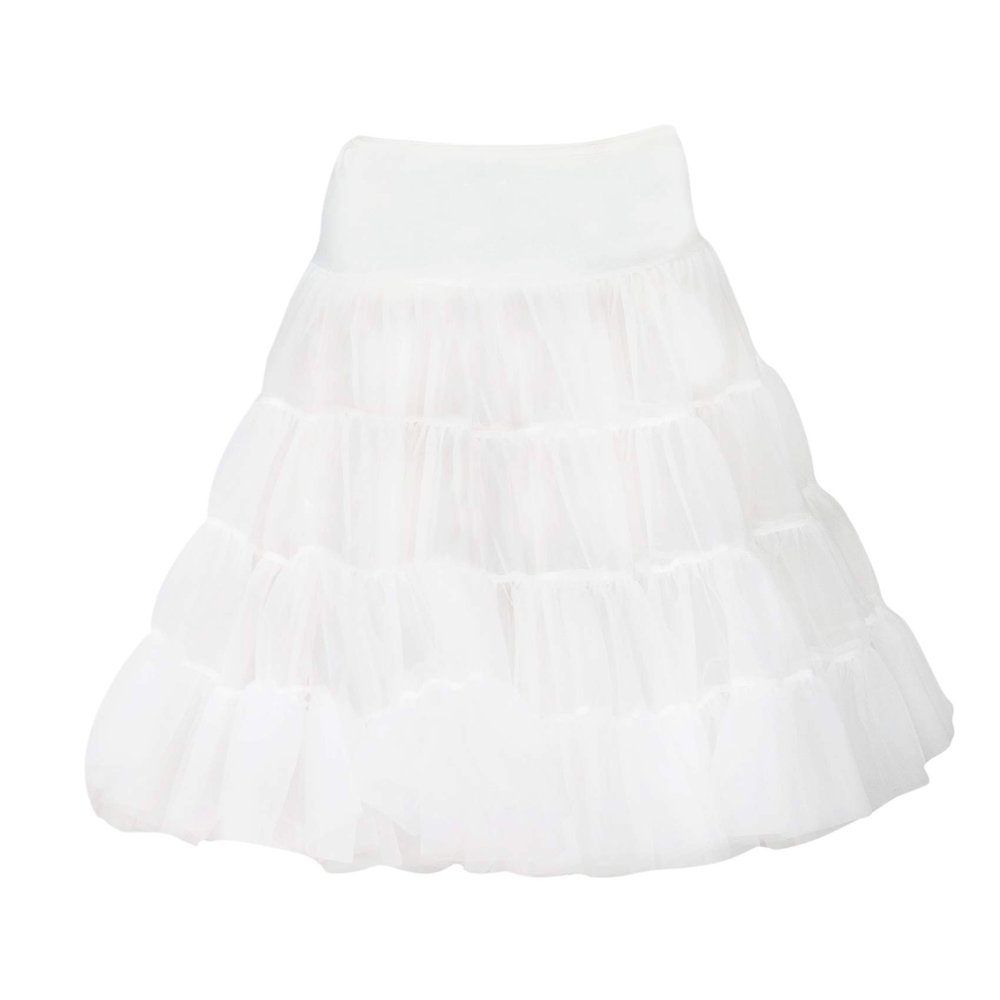 I.C. Collections Little Girls White Bouffant Half Slip Petticoat Tea Length, 2T
