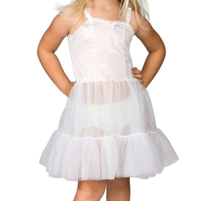 I.C. Collections Little Girls White Bouffant Sweetheart Slip, 6x