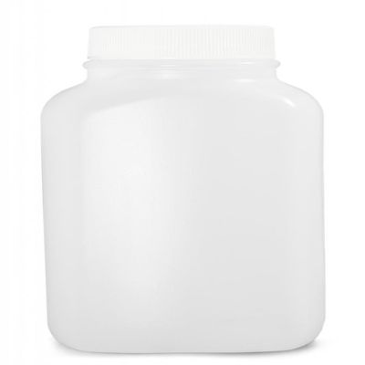 Qorpak PLC-03479 Natural HDPE Wide Mouth Oblong Bottle with 43-400 White Polypropylene Unlined Cap, 8.5oz Capacity, 68mm OD x 115mm Height (Case of 250)