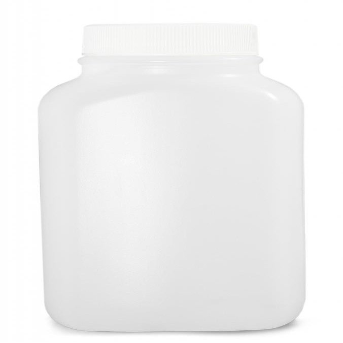 Qorpak PLC-03479 Natural HDPE Wide Mouth Oblong Bottle with 43-400 White Polypropylene Unlined Cap, 8.5oz Capacity, 68mm OD x 115mm Height (Case of 250)