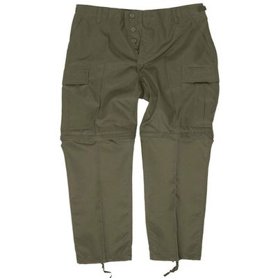 Combat 2 in 1 Zip-Off Army Mens Trousers Cargo BDU Fishing Hunting Olive Size S