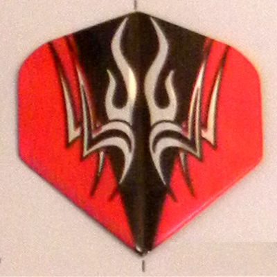 25 Sets #3585 AmeriThon Red On Black Tribal Dart Flights