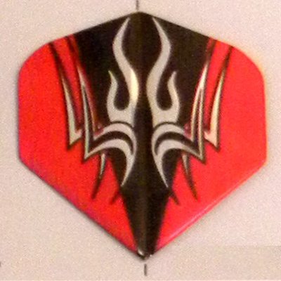 25 Sets #3585 AmeriThon Red On Black Tribal Dart Flights