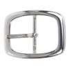 1 1/4" (33 mm) Nickel Free Single Prong Oval Center Bar Belt Buckle, Silver view 1
