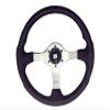 Uflex NISIDA-B/S NISIDA Steering Wheel - Black Poly Grip with Silver Spokes, 13.8" (350mm) view 1