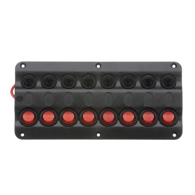 Seachoice LED 12V 8-Switch Distibution Panel, Pre-Wired, Boat Panel Mount
