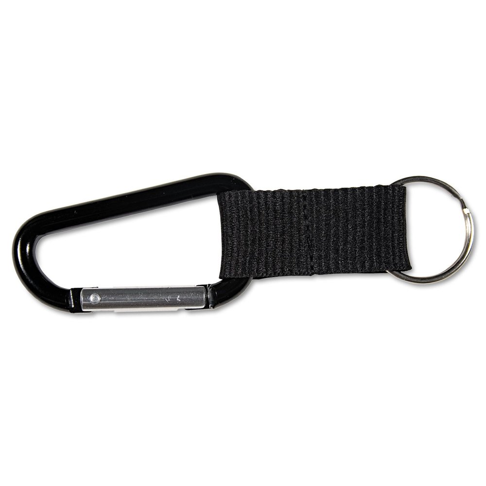 Advantus 75556 Carabiner Key Chains, Split Key Rings, Aluminum, Black, 10/Pack