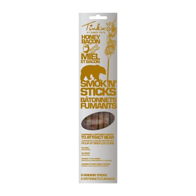 TINK'S Honey Bacon Smokin' Stick 6 Pack Lure/Attractant for Bear Hunting - Synthetic Smoke Sticks to Attract Bears