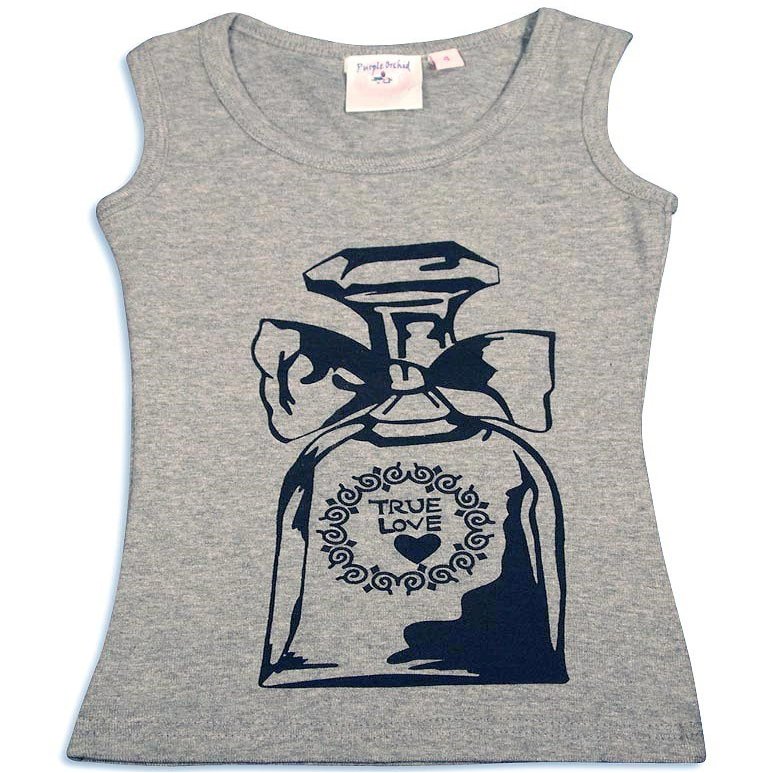 PURPLE ORCHID - Little Girls' Tank Top, Grey 29218-4