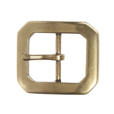 1 1/8" (30 mm) Nickel Free Single Prong Octagon Belt Buckle, Brass