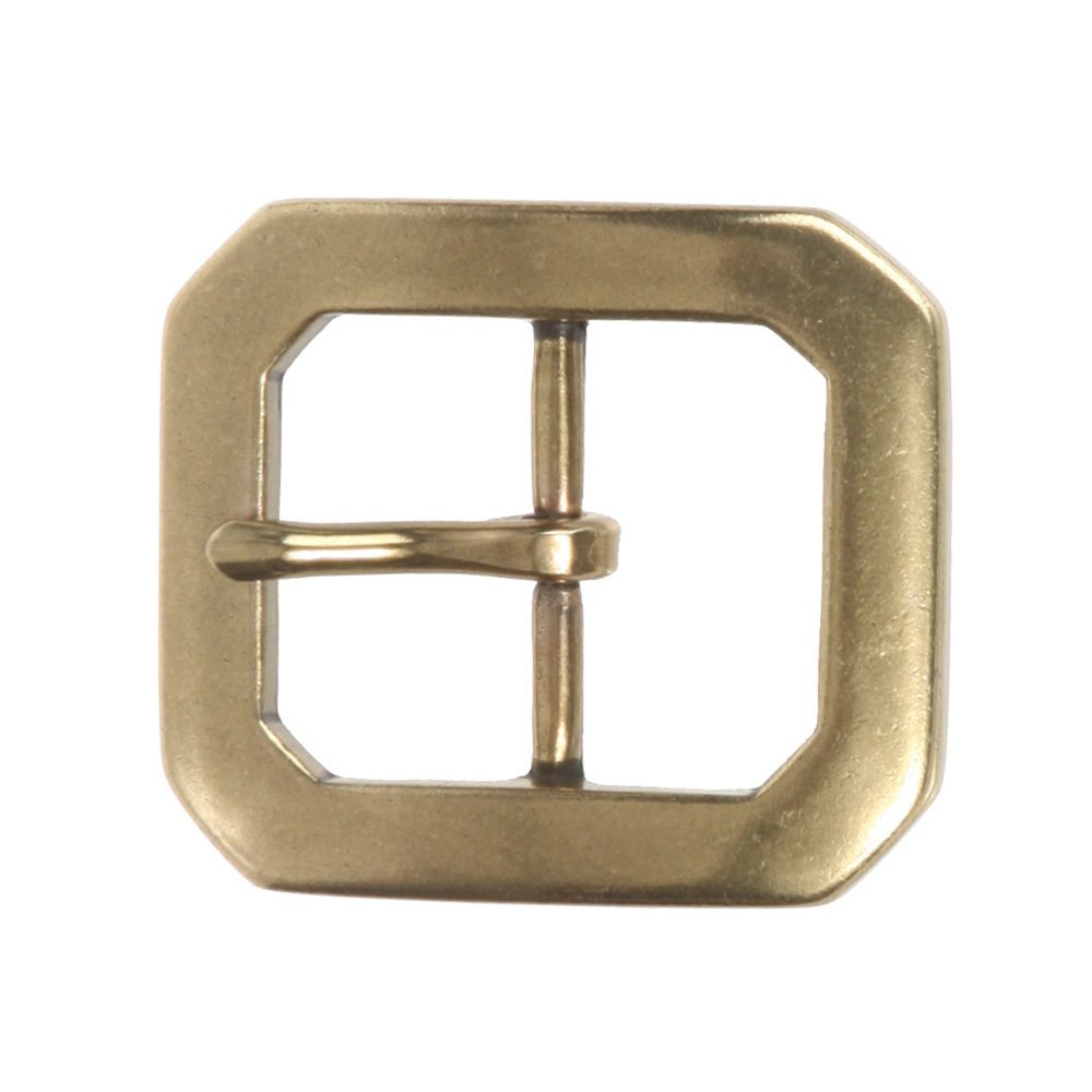 1 1/8" (30 mm) Nickel Free Single Prong Octagon Belt Buckle, Brass