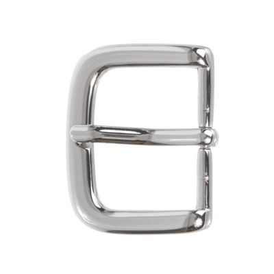 1 1/8" (30 mm) Nickel Free Single Prong Square Belt Buckle, Silver