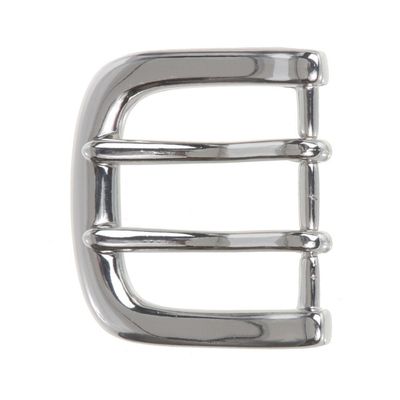 1 3/8" (36 mm) Nickel Free Double Prong Horseshoe Belt Buckle, Silver