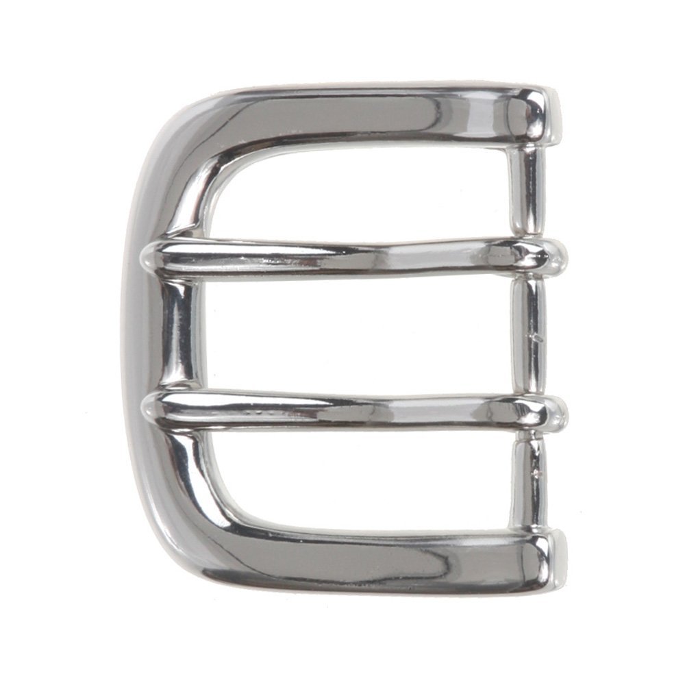 1 3/8" (36 mm) Nickel Free Double Prong Horseshoe Belt Buckle, Silver