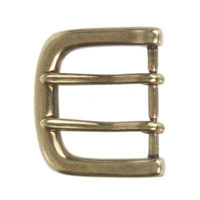 1 3/8" (36 mm) Nickel Free Double Prong Horseshoe Belt Buckle, Brass