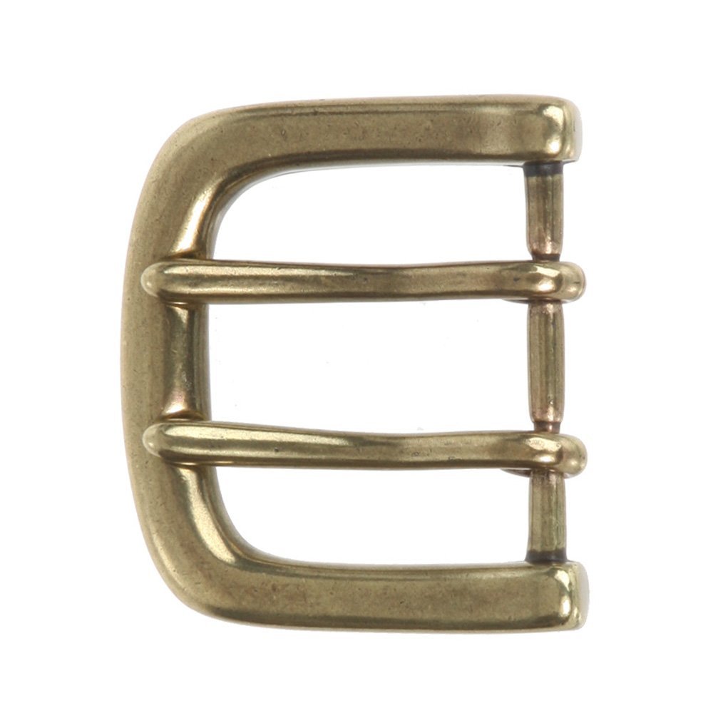 1 3/8" (36 mm) Nickel Free Double Prong Horseshoe Belt Buckle, Brass