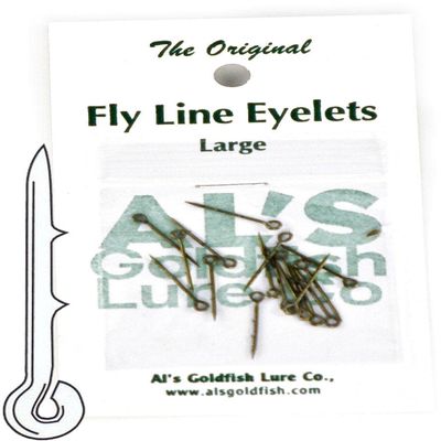 15 PCS Fly Line Eyelet, Leader Knot Eliminator. Reusable No Knot Fly Line Eyelets by AL's Goldfish Lure Company (Large - Line Weights 6, 7, 8, 9)