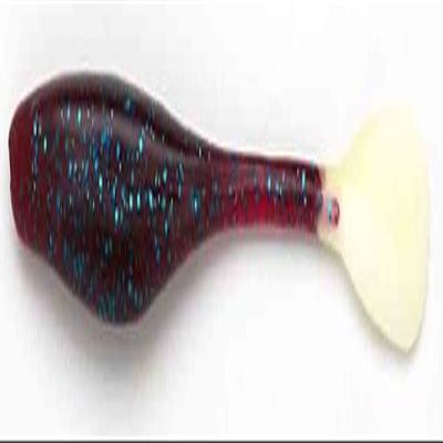 Gambler Flapp'n Shad Worm-Pack of 8 (Plum White, 6-Inch)