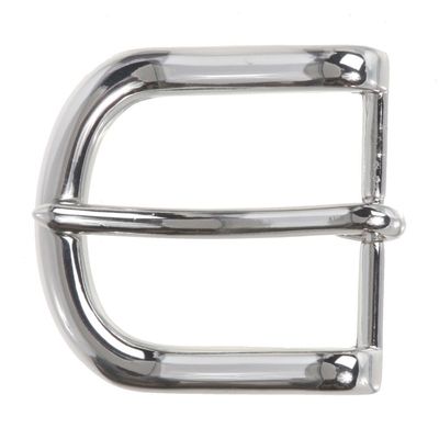 1 5/8" (40 mm) Nickel Free Single Prong Horseshoe Belt Buckle, Silver