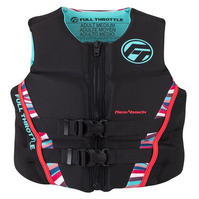 Full Throttle Women's Rapid-Dry Flex-Back Life Jacket - Women's XS - Pink/Black