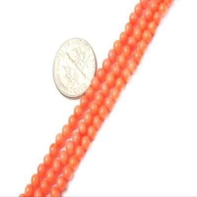 3mm Round Gemstone Light Coral Seed Beads Strand 15 Inches Jewelry Making Beads