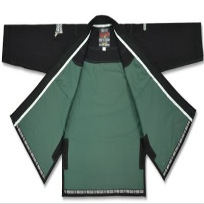 Built In Rash Guard Brazilian Jiu Jitsu BJJ Gi Kimono Jacket Only - White (A1, Black)