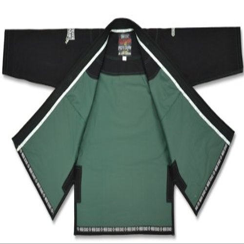 Built In Rash Guard Brazilian Jiu Jitsu BJJ Gi Kimono Jacket Only - White (A1, Black)