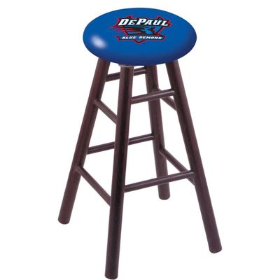 Holland Bar Stool Co. Oak Counter Stool in Dark Cherry Finish with DePaul Seat by The