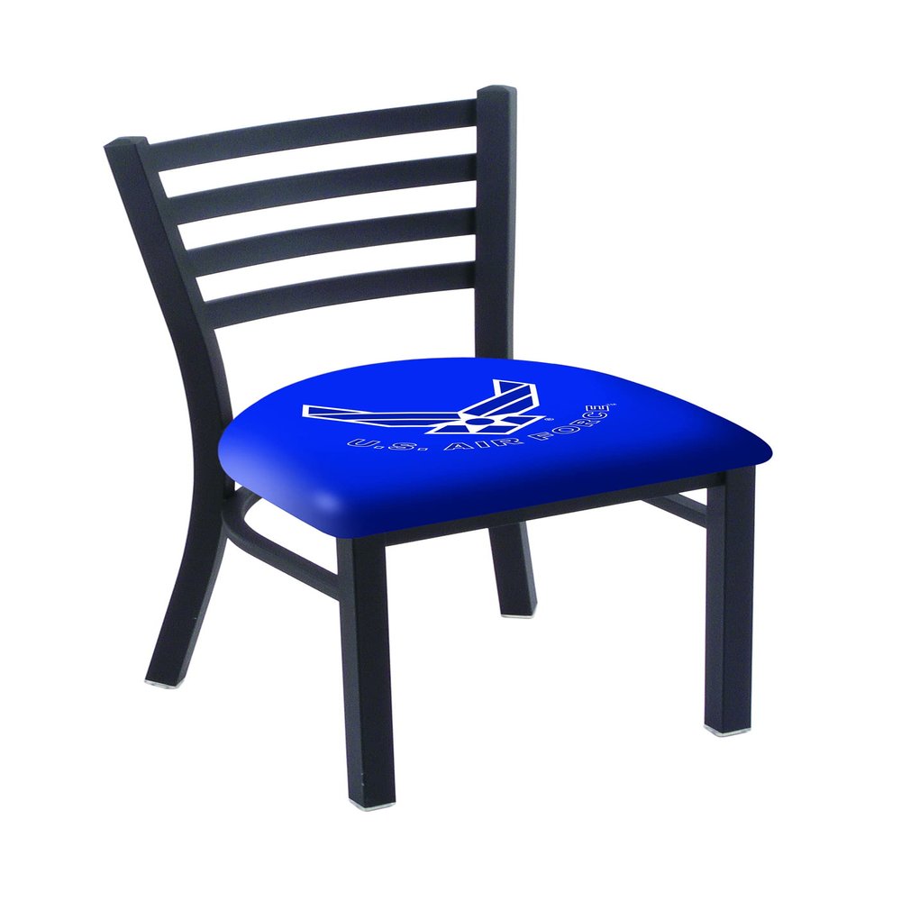 Holland Bar Stool Co. L00418 Black Wrinkle U.S. Air Force Stationary Chair with Ladder Style Back by The