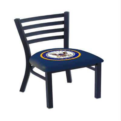 Holland Bar Stool Co. L00418 Black Wrinkle U.S. Navy Stationary Chair with Ladder Style Back by The