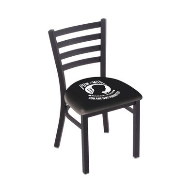 Holland Bar Stool Co. L00418 Black Wrinkle POW/MIA Stationary Chair with Ladder Style Back by The