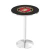Holland Bar Stool Co. L214-42" Chrome U.S. Marines Pub Table view 1