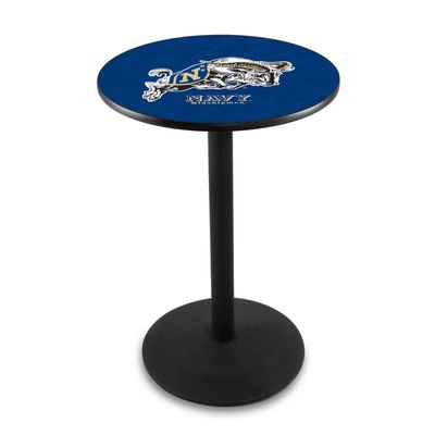 Holland Bar Stool Co. L214-42" Black Wrinkle US Naval Academy (Navy) Pub Table