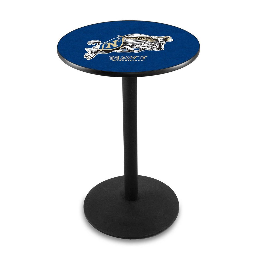 Holland Bar Stool Co. L214-42" Black Wrinkle US Naval Academy (Navy) Pub Table
