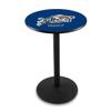 Holland Bar Stool Co. L214-42" Black Wrinkle US Naval Academy (Navy) Pub Table view 1