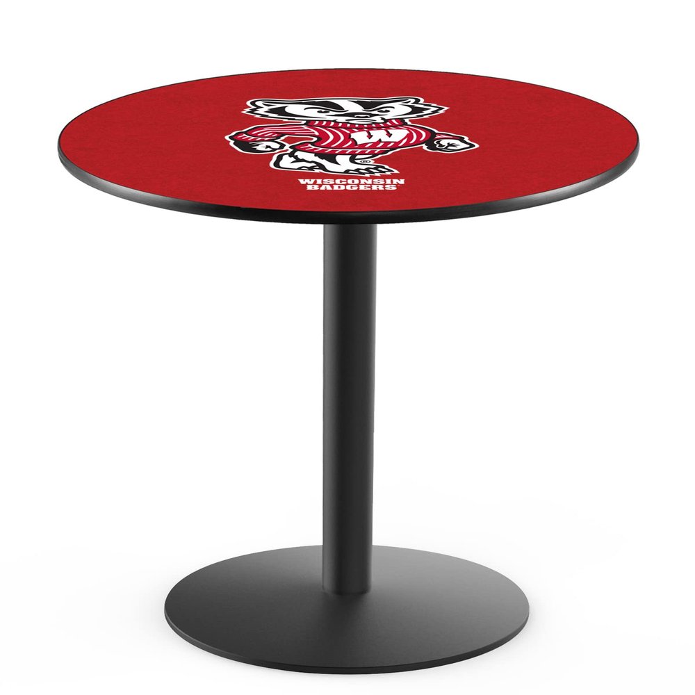 Holland Bar Stool Co. L214-42" Black Wrinkle Wisconsin Badger Pub Table
