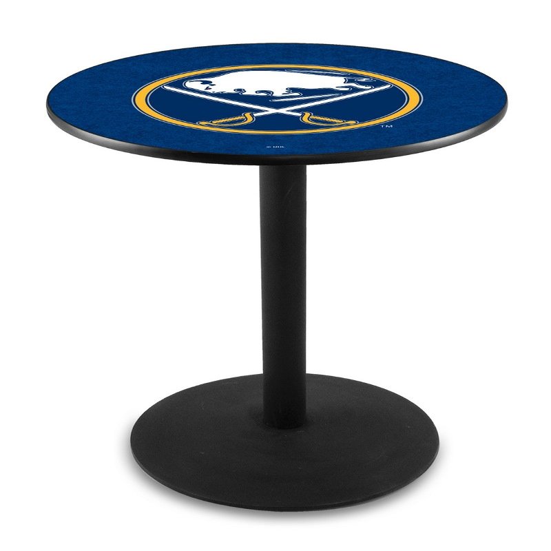 Buffalo Sabres Officially Licensed L214 Black Wrinkle, 42" Tall Pub Table - NHL - 28" Top