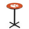 Holland Bar Stool Co. L211-42" Black Wrinkle Clemson Pub Table with 36" Dia. top view 1