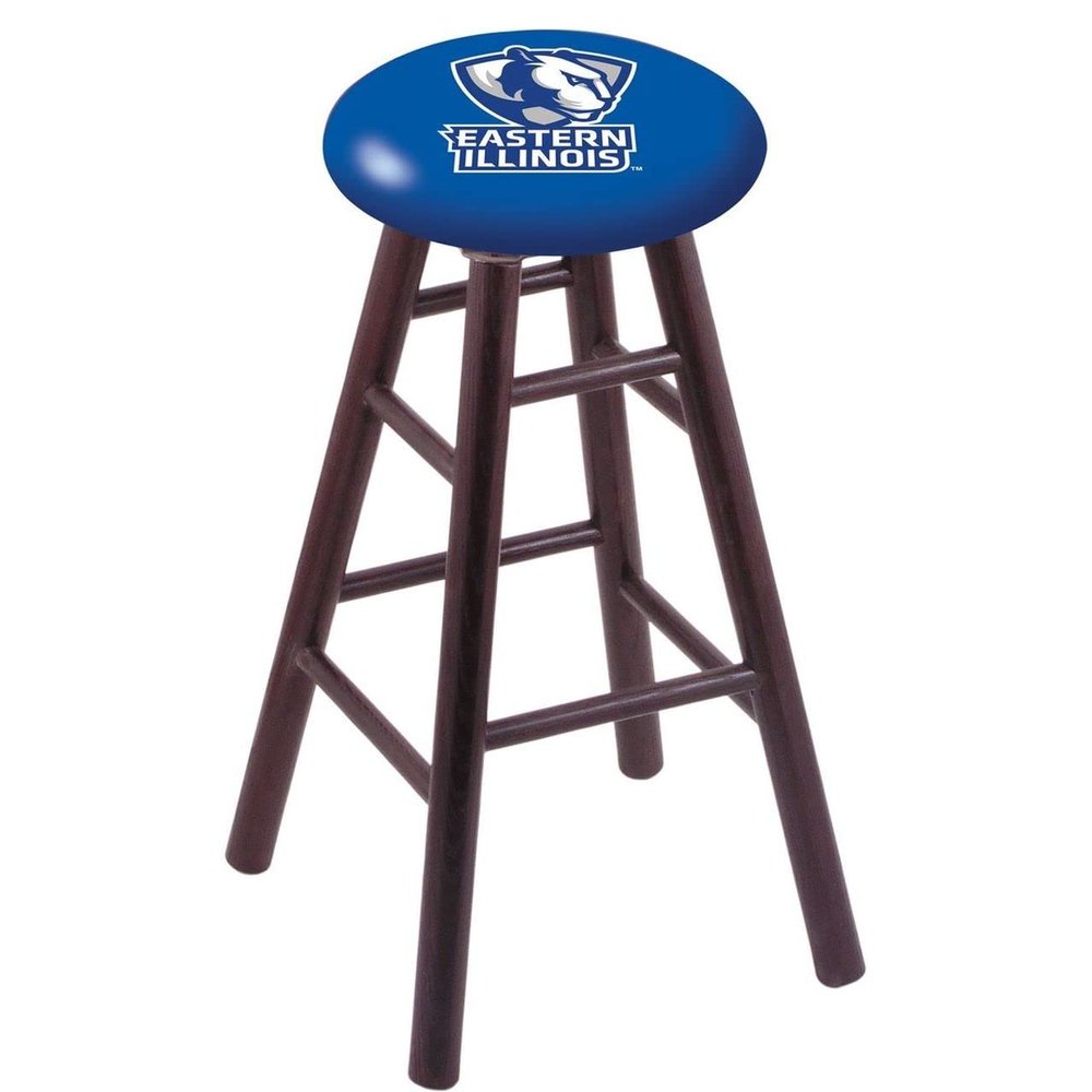 Holland Bar Stool Co. Oak Extra Tall Bar Stool in Dark Cherry Finish with Eastern Illinois Seat by The