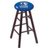 Holland Bar Stool Co. Oak Extra Tall Bar Stool in Dark Cherry Finish with Eastern Illinois Seat by The view 1
