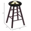 Holland Bar Stool Co. Maple Counter Stool in Dark Cherry Finish with Appalachian State Seat by The view 2